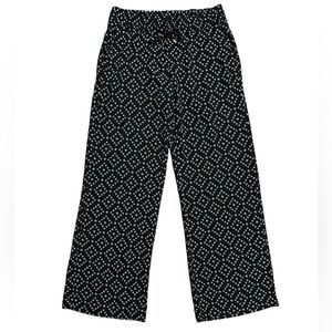 Old Navy Women’s Mid-Rise Wide-Leg Soft Pants black white pattern Sz XS petite